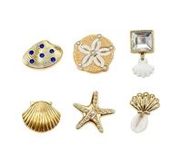 Charms para Sandalias 6 Piezas Decoración Dorada de Estrella de Mar