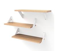 ChasBete Estante Pared Vintage 3 Piezas, estanteria Pared Madera 40cm, pequeño baldas de Madera Pared para salón Dormitorio Almacenamiento, marrón Claro