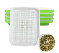 Chedin 4 piezas bandeja germinadora de semillas, germinador de brotes y plántulas de trigo, bandeja de germinación de semillas duradera para hidroponía para jardín, oficina en casa - verde