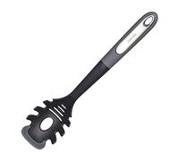 Chef Aid Cucharón de espaguetis con cabeza de nailon con borde de silicona, con agujeros de drenaje y medidor de espagueti integrado para porciones individuales, sin BPA y apto para lavavajillas