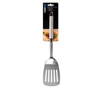 Chef Aid Espátula ranurada de Acero Inoxidable, espátula Ideal para Cocina y Barbacoa, Las Ranuras Permiten el Drenaje de Grasa y Aceite Antes de la Transferencia, Equipado con un Lazo para Colgar
