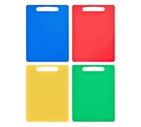 Chef Aid Juego de tablas de cortar multiusos, superficie antideslizante, fácil de limpiar y apta para lavavajillas con asa, paquete de 4 tablas de cortar cada una de 40 x 30 cm