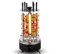 Chef-o-matic Parrilla vertical sin aceite ni grasa, 1000w, 6 brochetas, Parrilla de Doner, Rotación automática 360º, fácil de limpiar, Barbacoa, Horno eléctrico para brochetas a la parrilla, Kebab
