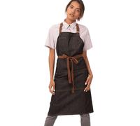Chef obras ab035-blk-0 Memphis babero Delantal, negro, AB035-BLK-0