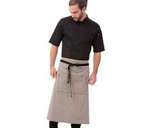 Chef obras aw051-blk-0 Portland Fine diseño de rayas Bistro delantal, gris
