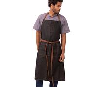 Chef obras B340 Memphis babero Delantal, tamaño: 863 (L) X 812 mm W), color: negro