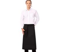 Chef obras Bistro delantal, Poli/algodón, negro, 32-Inch Length by 30-Inch Width