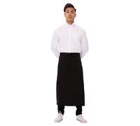 Chef obras dos bolsillo Bistro delantal, 32-InchL por 28-InchW, negro, talla única