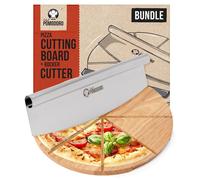 Chef Pomodoro: Set de utensilios para cortar pizza de 14 pulgadas con tabla de madera