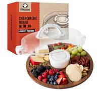 Chef Pomodoro Tabla de Quesos con Tapa, 34 cm, Redonda
