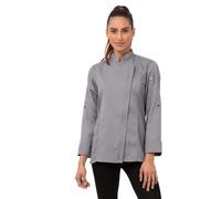 Chef Works Chaqueta de chef Hartford para mujer, gris, XL