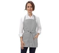 Chef Works Delantal con tres bolsillos, color gris, talla única