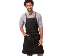 Chef Works Delantal de trabajo unisex ABS01BLK0 negro con tirantes de arena del desierto, talla única