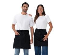 Chef Works Delantal unisex Half Bistro Server, negro, paquete de 2, talla única