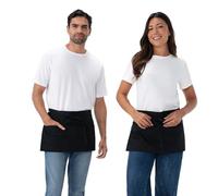 Chef Works Delantal unisex para camarera, color negro (paquete de 2), talla única