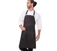 Chef Works Boulder Bib Apron Delantal con Peto, Negro Púrpura, Talla única Unisex Adulto