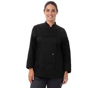 Chef Works Le Mans Chef Coat Abrigo, Negro, M para Mujer