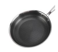 Cheffinger Sartén de 28 cm con revestimiento de panal y mango largo, Plata