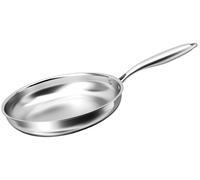 Cheffinger, sartén de 28 cm de acero inoxidable, apta para todo tipo de cocinas, incluyendo inducción, color plateado