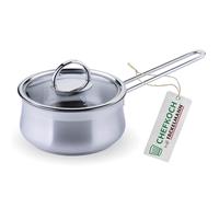 Chefkoch trifft Fackelmann - Olla con tapa de cristal (16 cm de diámetro, acero inoxidable 18/8, apta para inducción, apta para lavavajillas y horno)