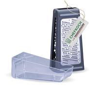 Chefkoch trifft Fackelmann - Rallador de cocina con recipiente, de acero inoxidable y HIPS, ideal para queso, verduras, jengibre, con superficie antideslizante, apto para lavavajillas