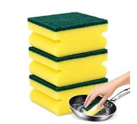 CHEFZOCO Estropajo para Fregar, Esponja para Lavar Platos, Esponja para Fregar, Esponja Limpieza de Cocina, Estropajo Cocina, Esponja Cocina Dos Lados, Estropajo Salvauñas, No Raya, 3 Unidades