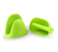 CHEFZOCO Manoplas Guantes Silicona para Horno, Guantes térmicos de Silicona, Mini Manoplas Horno, Manoplas para Airfryer, Manoplas para Barbacoa, Utensilios de Cocina, Silicona, 2 Unidades, Verde