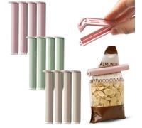 CHEFZOCO Pinzas para bolsas Alimentos, Pinzas Cierre Bolsas, Clip de Sellado Reutilizable para Cocina, clips de cierre para bolsas, Longitud 8.5 cm, Contiene pack de 12 pinzas, Colores pasteles