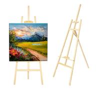 CHELY INTERMARKET Caballete Madera 90 CM Natural Caballete Plegable Para Pintura Lienzo Profesional Artistas Niños Adultos Acrílico Óleo Acuarela Trípode Soporte Portátil Estudio Manualidades