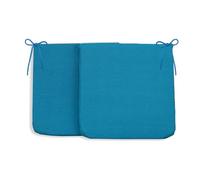 CHELY INTERMARKET Cojines para Sillas 40x40x3cm Turquesa 2 unds Asientos Acolchados Espuma Alta Densidad Funda Desenfundable con Cremallera Lavables Antideslizante para Cocina Comedor Terraza Jardin