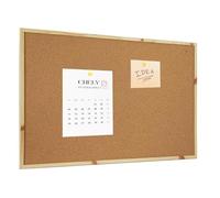 CHELY INTERMARKET Pizarra Corcho 60X40 CM Marco Madera Marrón Kit Montaje Chinchetas Incluidas Tablero Anuncios Oficina Escuela Tablón Visual Decorativo Recordatorios Corcho Natural Pared Colgar