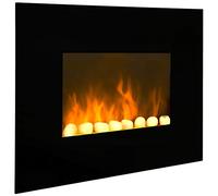 CHEMIN'ARTE Chimenea eléctrica de Pared con calefacción Black Fire, Efecto de Llama Leds- Chimenea Decorativa bajo Consumo - Mando a Distancia