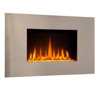 CHEMIN'ARTE Chimenea eléctrica de Pared con calefacción Pure INOX, Efecto de Llama Leds- Chimenea Decorativa bajo Consumo - Mando a Distancia