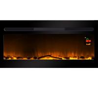 CHEMIN'ARTE Chimenea eléctrica empotrable con calefacción Elysee, Efecto de Llama Leds- Chimenea Decorativa de Pared bajo Consumo - Mando a Distancia