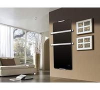 CHEMIN'ARTE Toallero Eléctrico para baño 900W con termostato electrónico, negro, Radiador Toallero Eléctrico Bajo Consumo IP24-2 toalleros de acero inoxidable