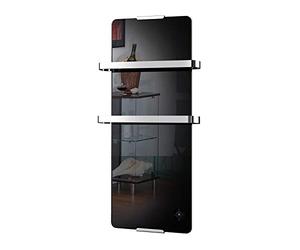 CHEMIN'ARTE Toallero Eléctrico para baño 900W con termostato electrónico, negro, Radiador Toallero Eléctrico Bajo Consumo IP24-2 toalleros de acero inoxidable