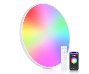 CHENBEN Plafón LED Techo, 24W RGB 3000-6500K, IP44, Compatible con Alexa | Regulable con mando a distancia y APP,compatible con voz Alexa.Iluminación RGB 3000-6500K,IP44,Para Baño, Dormitorio