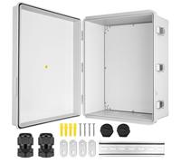 CHENGPI Caja de conexiones para exteriores, resistente al agua, IP66, 500 × 600 × 220 mm, caja de distribución industrial, caja de conexiones de plástico, caja de derivación eléctrica con rieles guía