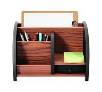 chennnls Portalápices de madera con cajón, organizador de escritorio, estante de oficina