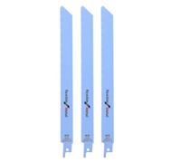 CHEOTIME 3 hojas de metal, sierra alternativa de larga duración, práctica carpintería, poda, hojas de sierra alternativa para madera, plástico, tubería, metal (18TPI)