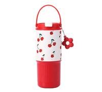 Cherry water cup, 316 stainless steel thermos cup, 750 ml, with cherry pendant, suitable for girls and women, gift
