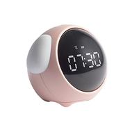 Chesoon Reloj Despertador para Niños Entrenador de Sueño para Niños Lindo Digital Activado por Voz Luz Nocturna Detección de Temperatura Función de Repetición USB Recargable para Dormitorios Rosa