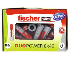 Cheville bi-matière duopower fischer - diamètre 8 mm - vendu par 100