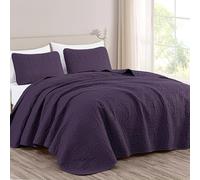 Chezmoi Collection Austin - Juego de Colcha de 3 Piezas Extra Grande (tamaño Queen, Color Morado)