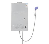 CHFUNE Calentador de agua de gas 12LPM, 24 kW, GLP, propano butano, calentador de agua de gas portátil, baja presión de agua de arranque, para camping, casas de barco