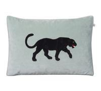 Chhatwal & Jonsson Funda de cojín Embroidered Black Panther 40x60 cm Aqua