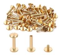 Chicago - Tornillos para encuadernación de 5 mm x 12 mm, tuercas Phillips de 9,5 mm, para decoración de cuero, álbumes de recortes, álbumes de fotos, encuadernación (dorado, 50 unidades)