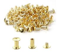 Chicago - Tornillos para encuadernación de 5 mm x 6 mm, tuercas Phillips de 9,5 mm, para decoración de cuero, álbumes de recortes, álbumes de fotos, encuadernación (dorado, 50 unidades)
