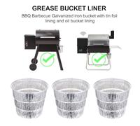 CHICAMPERA 12piezas Forro Desechable de Aluminio para Cubo de Grasa de Barbacoa Resistente Altas Temperaturas de Unidades Compatible con Parrillas de Pellets y Barbacoas Exteriores