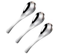 CHICAMPERA 3 Cucharas de Acero Inoxidable Juego de 3 Piezas Cabeza Redonda y Mango Ergonómico Utensilios Resistentes y Duraderos para Cocina y Comedor